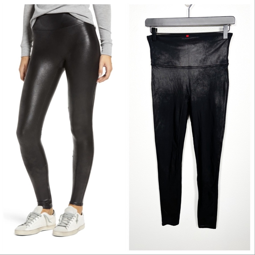 Spanx Faux Leather Leggings black size medium style number 2437